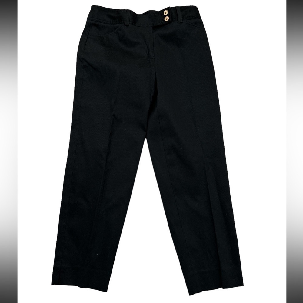 Jones New York Signature Stretch Black Ankle Pants Zipper Close Pockets